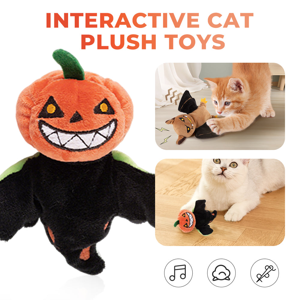 Pumpkin Ghost Bat Cat Toy Interactive