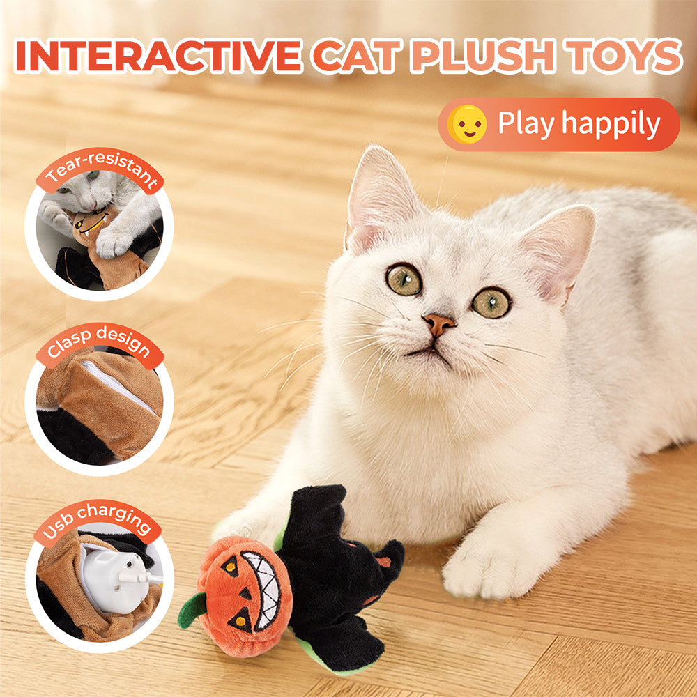Pumpkin Ghost Bat Cat Toy Interactive