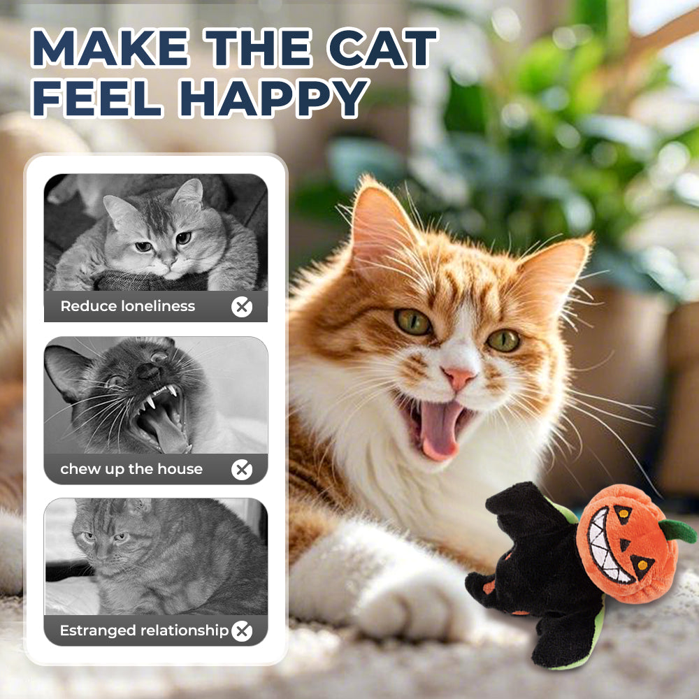Pumpkin Ghost Bat Cat Toy Interactive