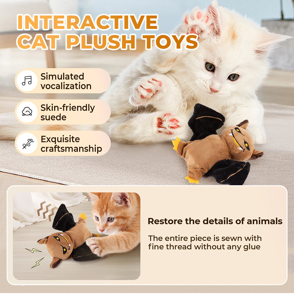 Pumpkin Ghost Bat Cat Toy Interactive