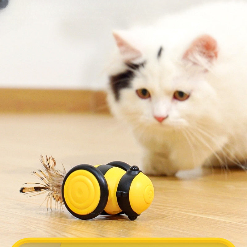 Electric Cat Car Toy Cute Bee Running Kitten