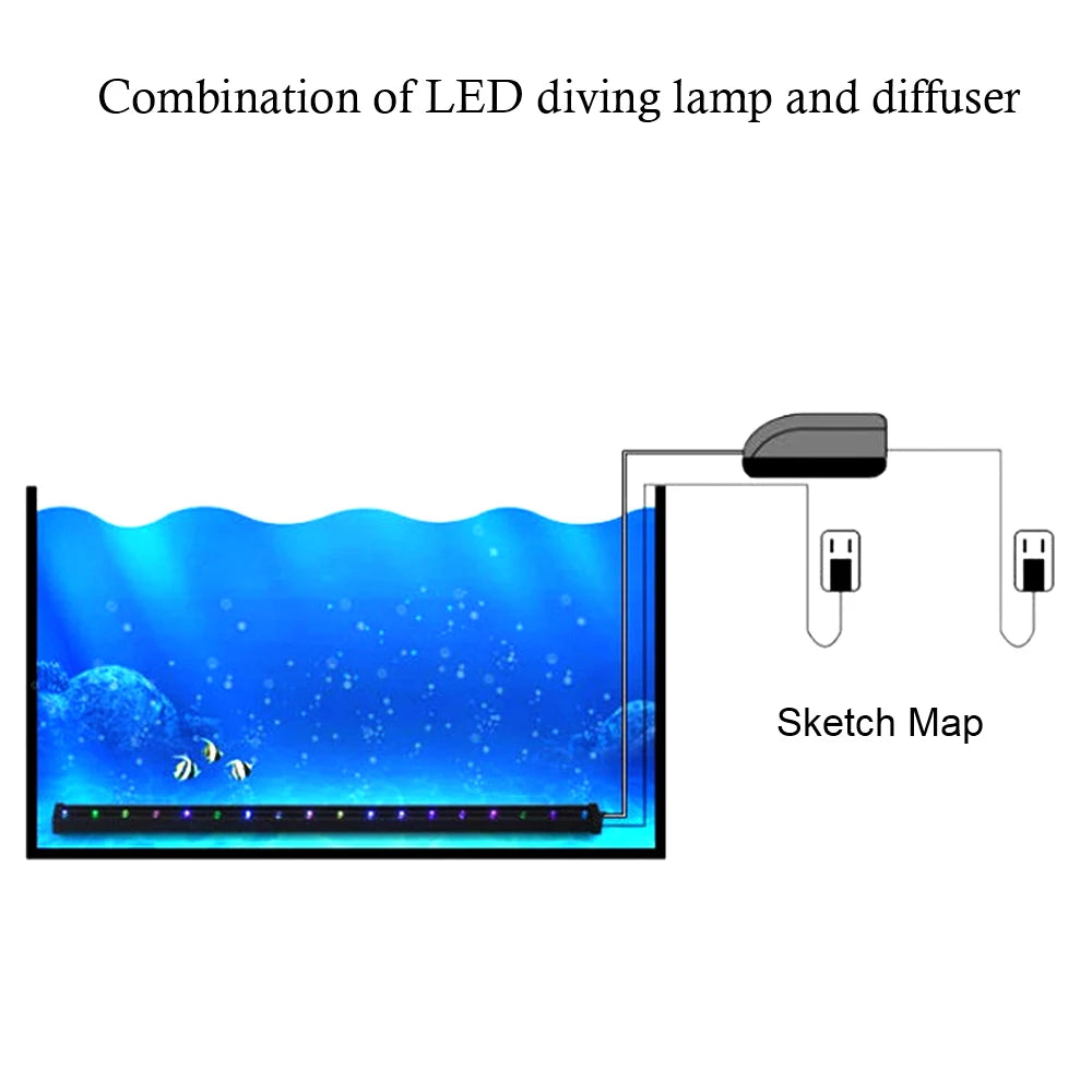 Slow Flash Waterproof Fish Tank Decor Lighting Lamp Aquarium Light Strip