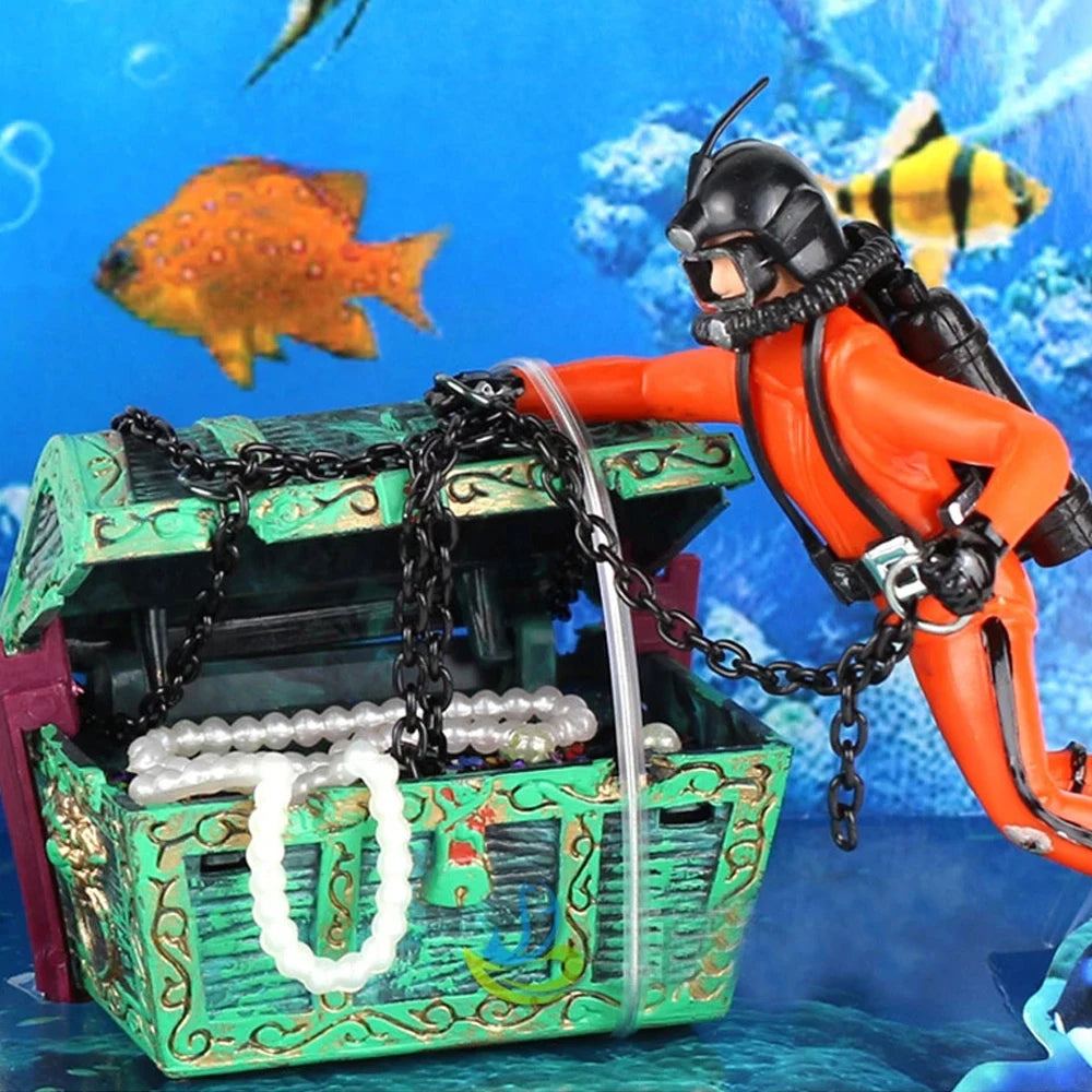 Treasure Hunter Fish Tank Ornament Fish Tank Decorations