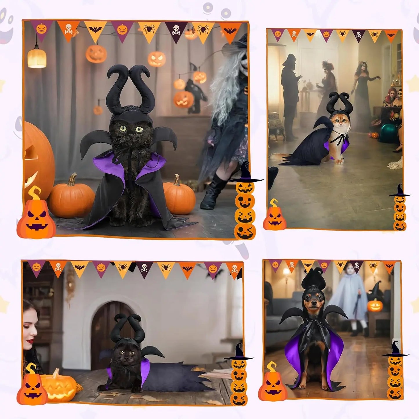 Funny Pet Devil Horns Halloween Hat