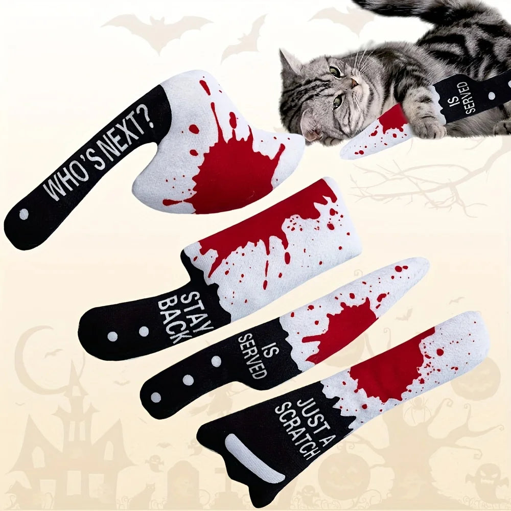 Funny Horror Cat Chew Toy Set