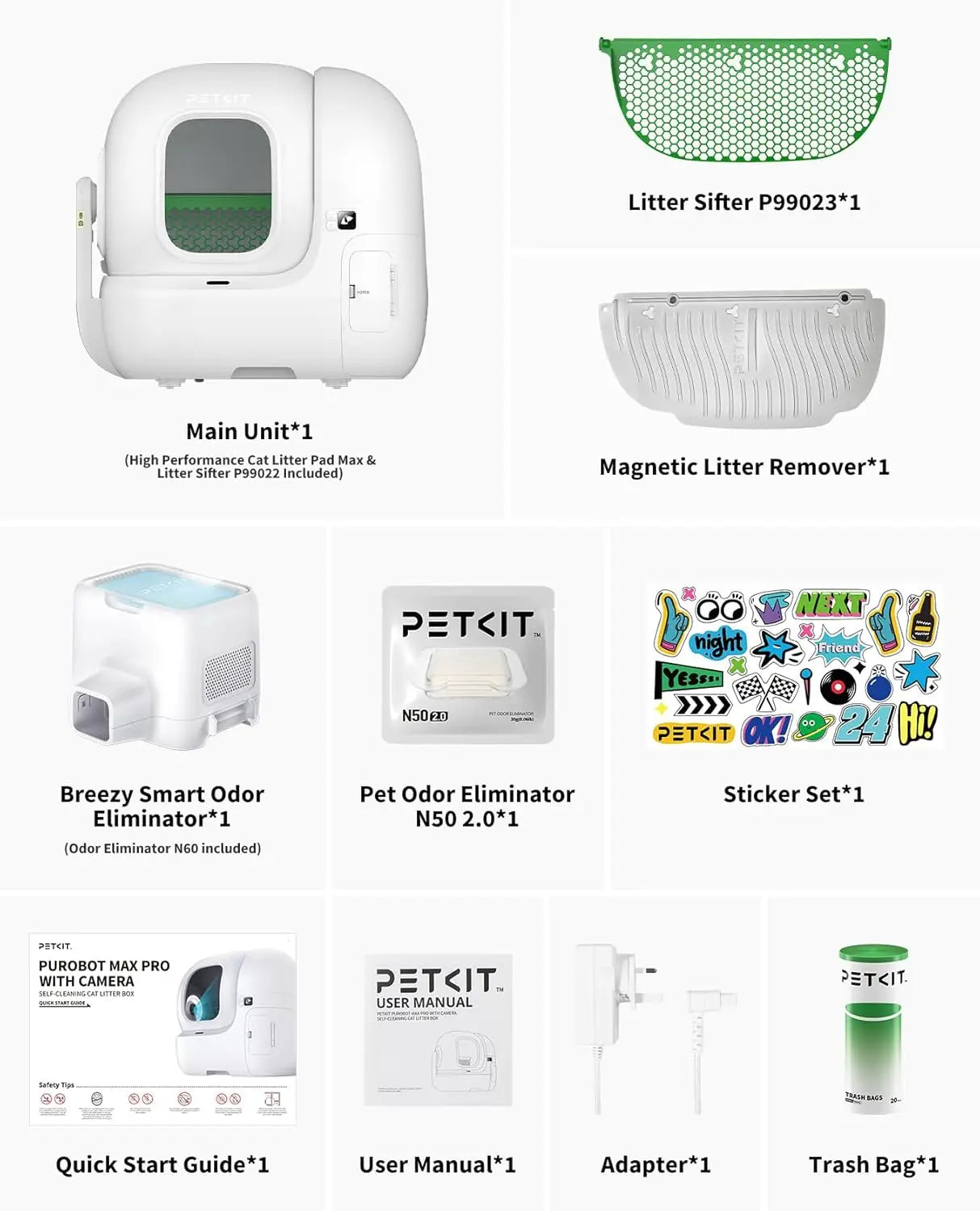 Purobot Max Pro AI Cat Litter Box – Automatic, 210° Camera, 5G WiFi