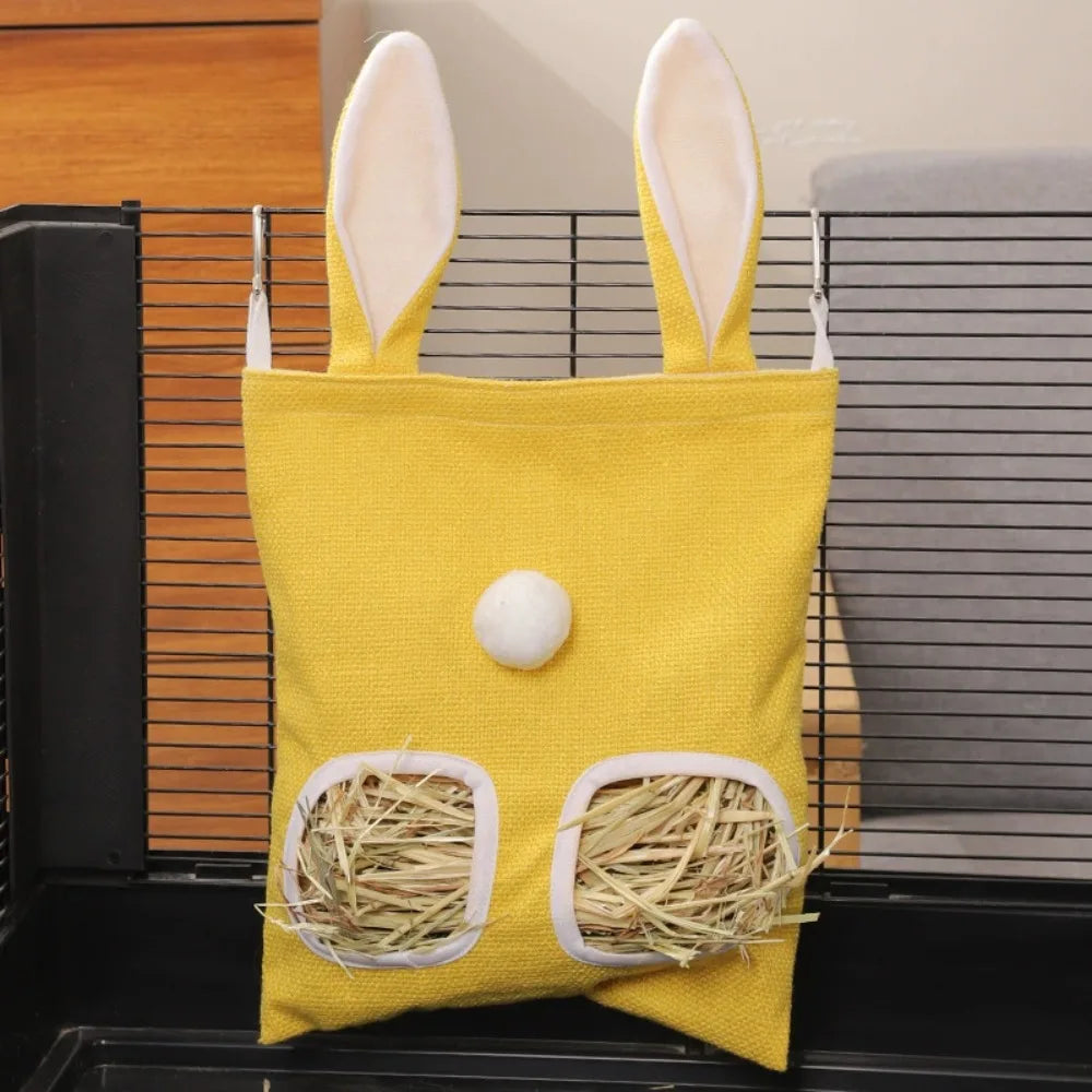 Rabbit Ear Hay Feeder Hanging Pouch Bunny feeding
