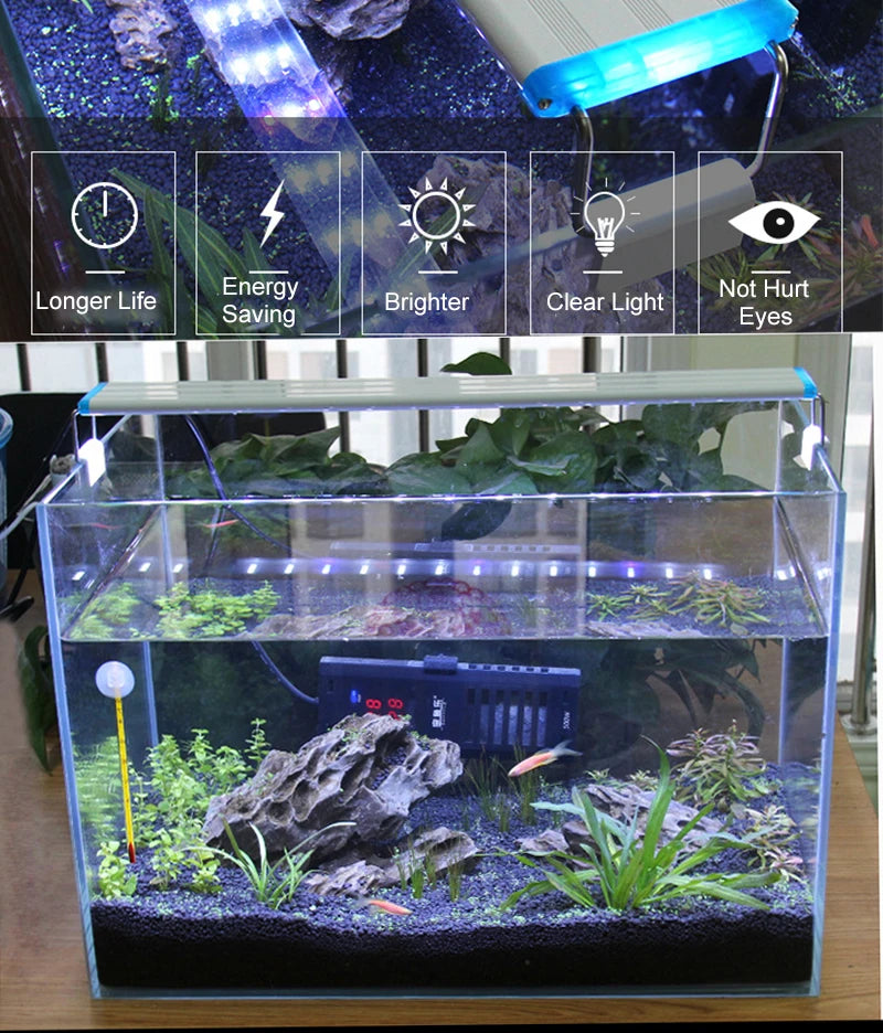 Super Slim Fish Tank Aquatic Plant Grow Lighting Waterproof