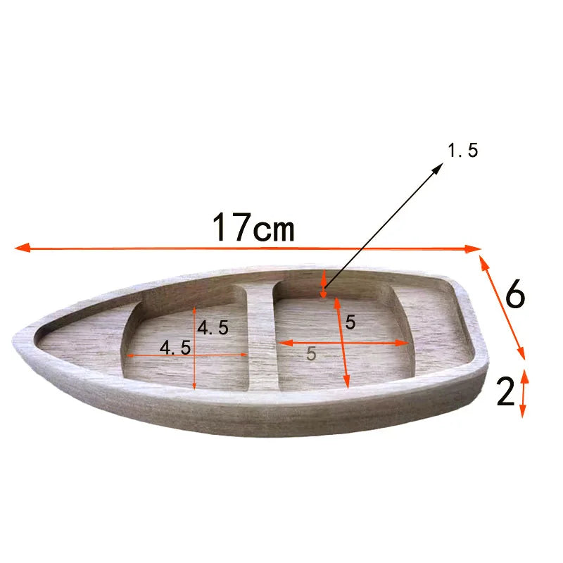 Handmade Wooden Boat Aquarium Decoration