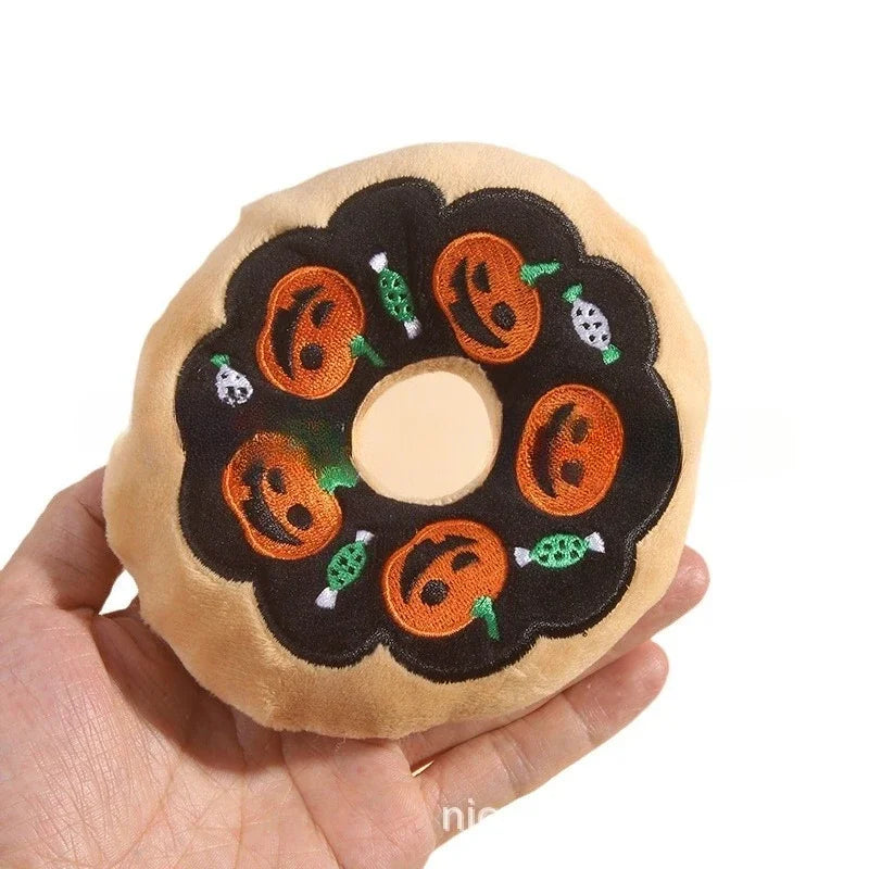Pumpkin Donut Squeaky Toy 🎃🍩