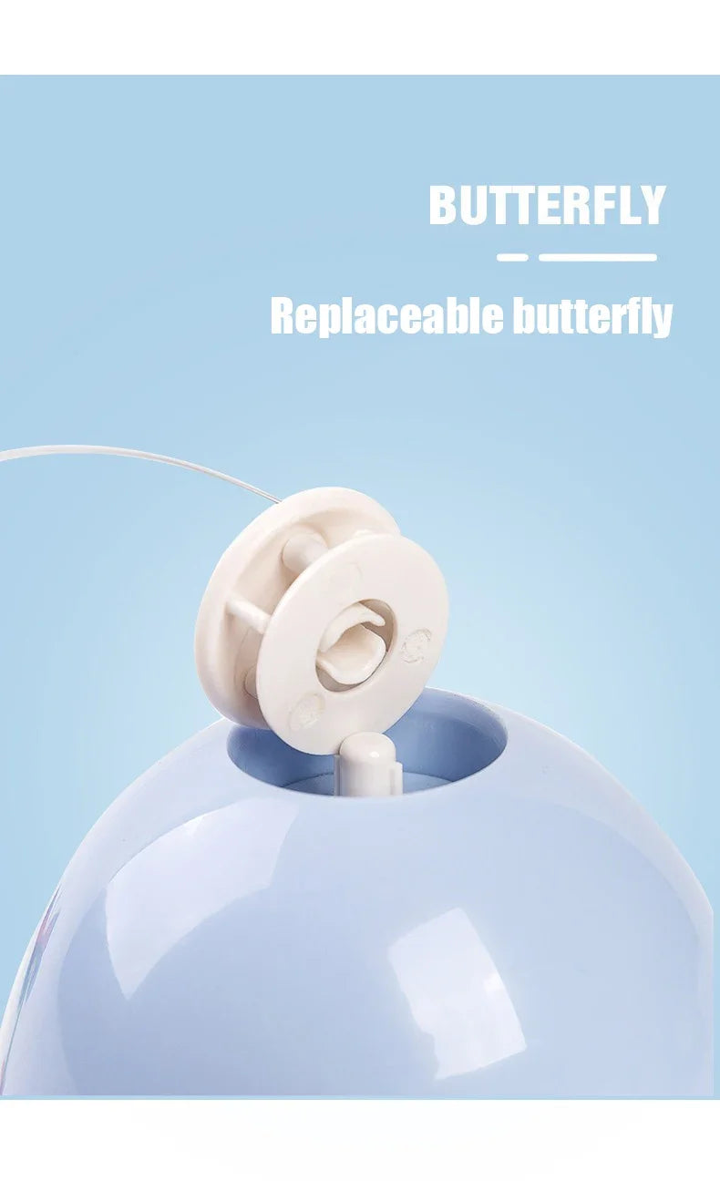 Cat Toys Electric Self-Hi Butterfly Turntable Toys Not Easily Poured Smart Teaser Cats Stick Replaceable Butterflies Supplies