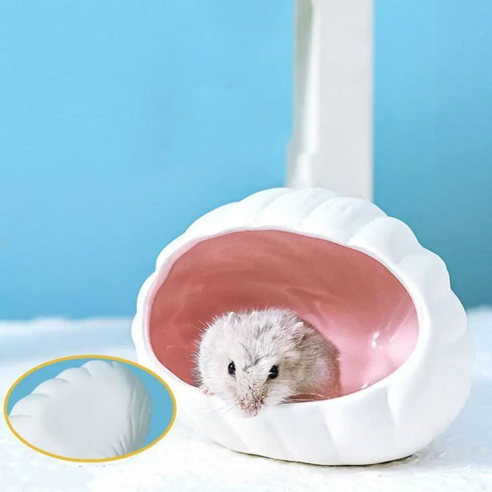 Desktop Ornament Ceramic Hamster Nest Cooling Cartoon Pet Shelter Cute Creative Hamster Bed Jewelry Storage