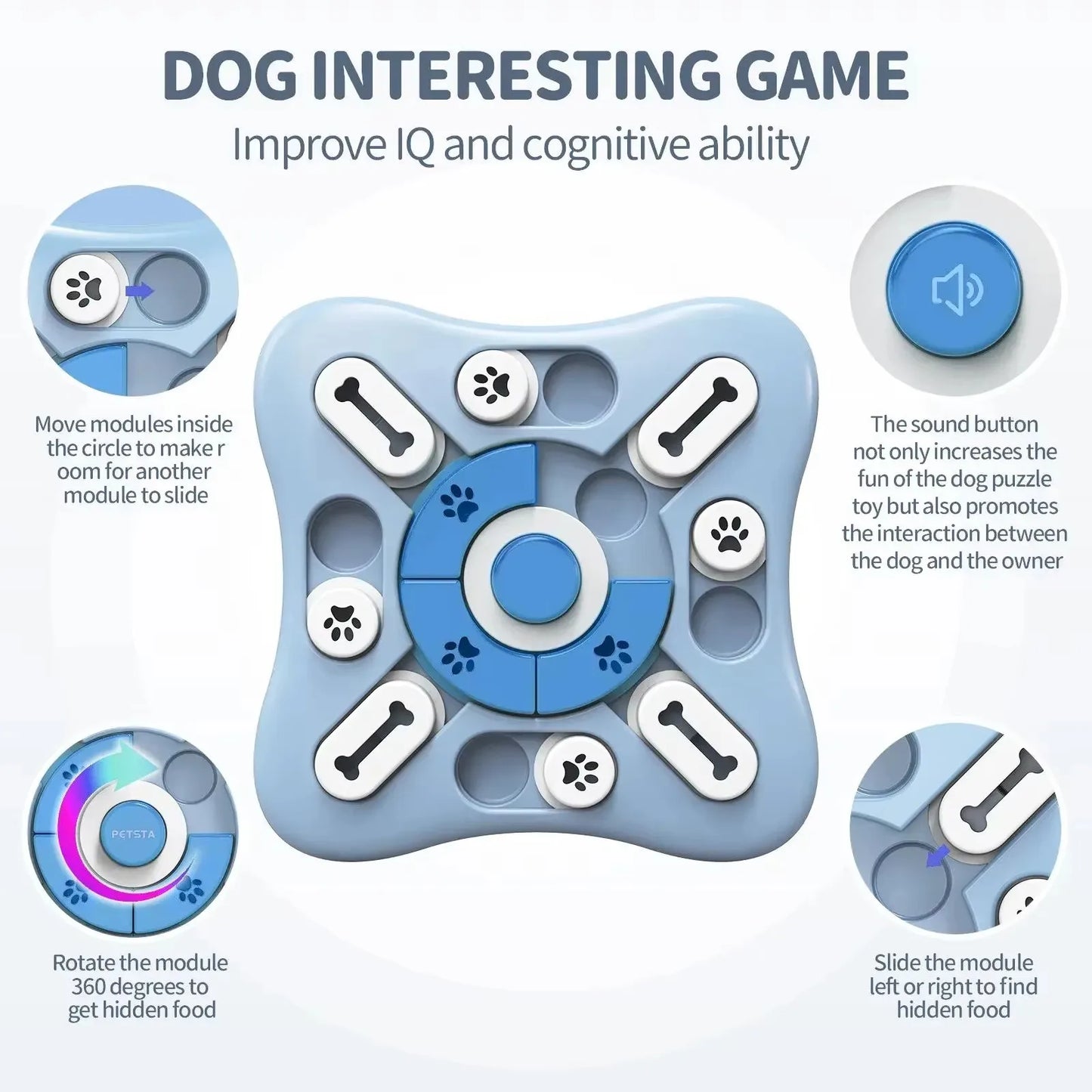 IQ Training Dog Treat Puzzle Toys for Interactive & Mental Stimulating,Fun Slow Feeder,Large Medium Small Dogs Enrichment Toys