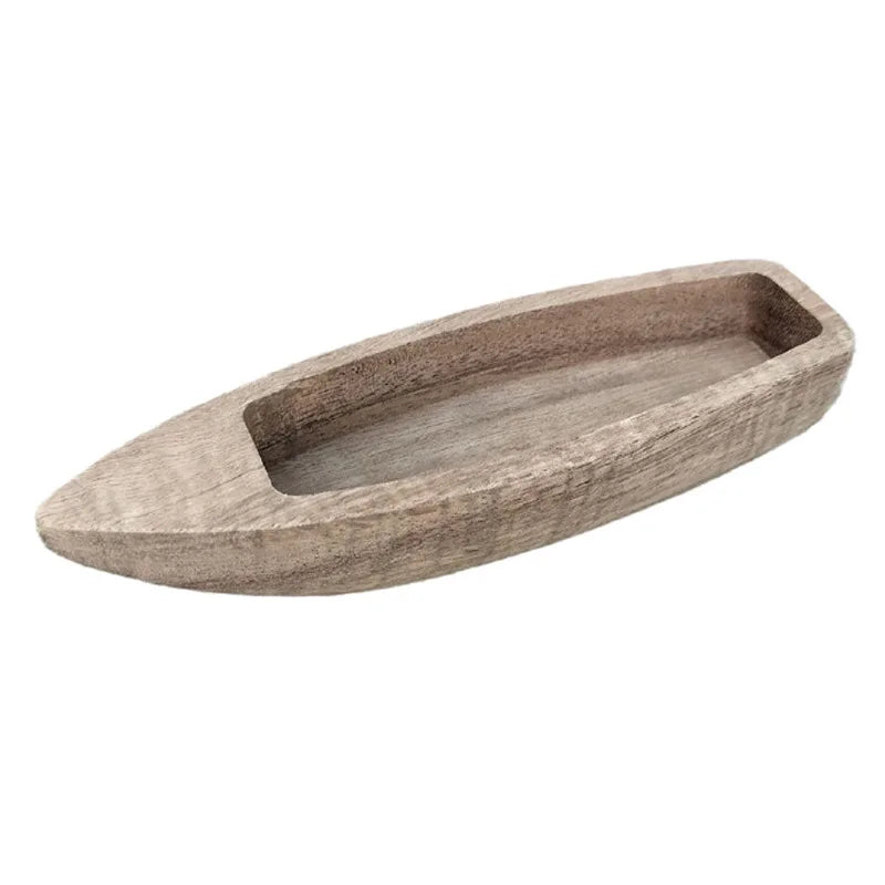 Handmade Wooden Boat Aquarium Decoration