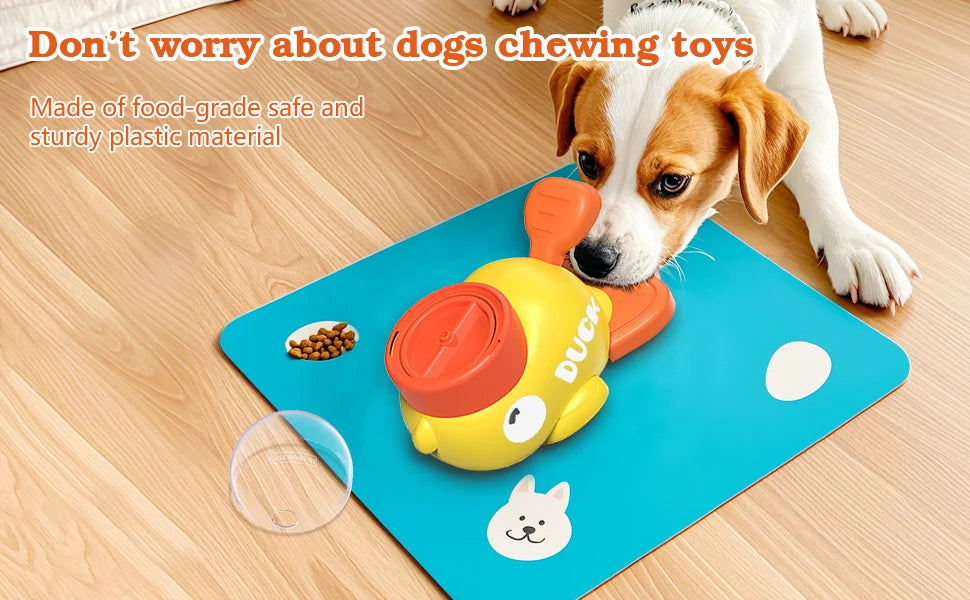 Dog Toys Interactive Treat Dispenser Toy Food Puzzle Slow Feeder Pet Cat Food Leaking Toy Cute Yellow Duck Shape Pet Supplies