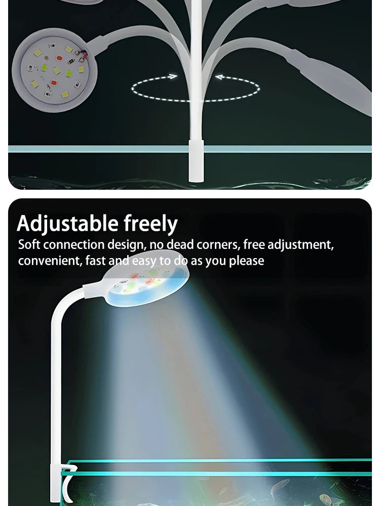 Aquarium Light With Adapter LED Clip On Fish Tank Light