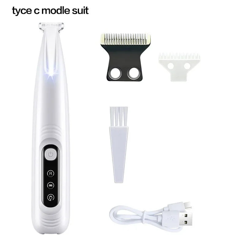 Waterproof Dog Paw Trimmer – LED Display Hair Clipper with 18mm Blade