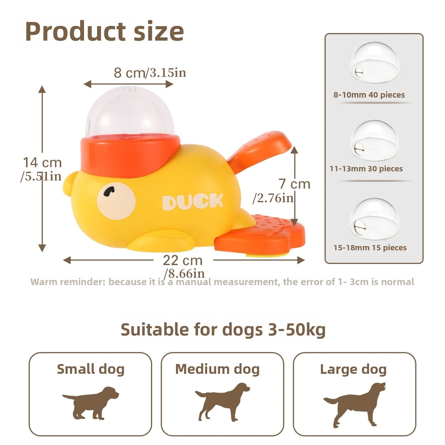 Dog Toys Interactive Treat Dispenser Toy Food Puzzle Slow Feeder Pet Cat Food Leaking Toy Cute Yellow Duck Shape Pet Supplies