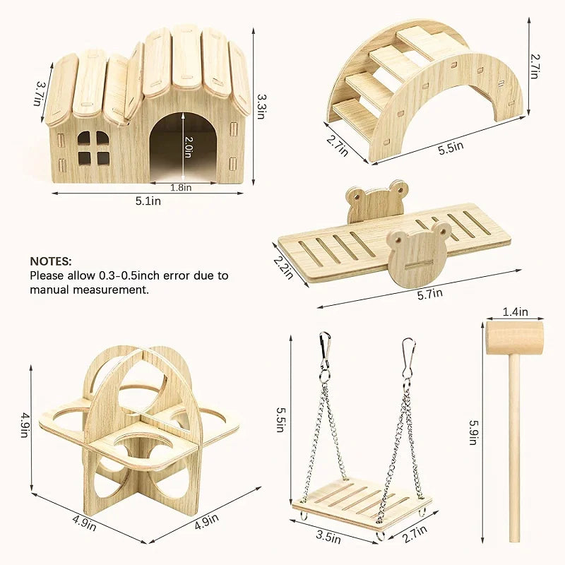 Hamsters House DIY Wooden Gerbil Hideout Bridge