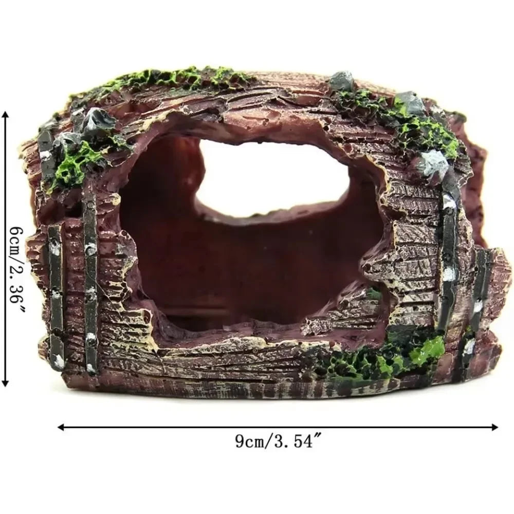 Aquarium Artificial Barrel Cave Resin Ornaments Decorations