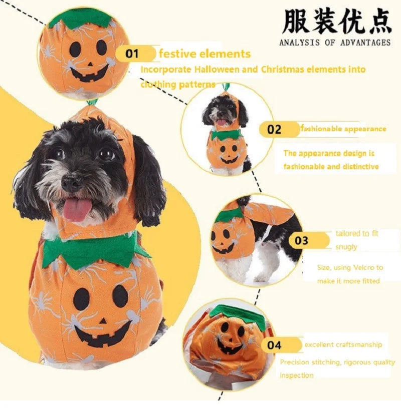 Pet Halloween Party Costume with Hat