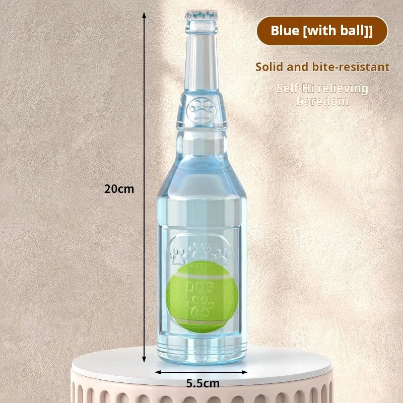 Interactive Bottle-Sound Dog Chew Ball – Durable Training Toy for Small & Large Dogs