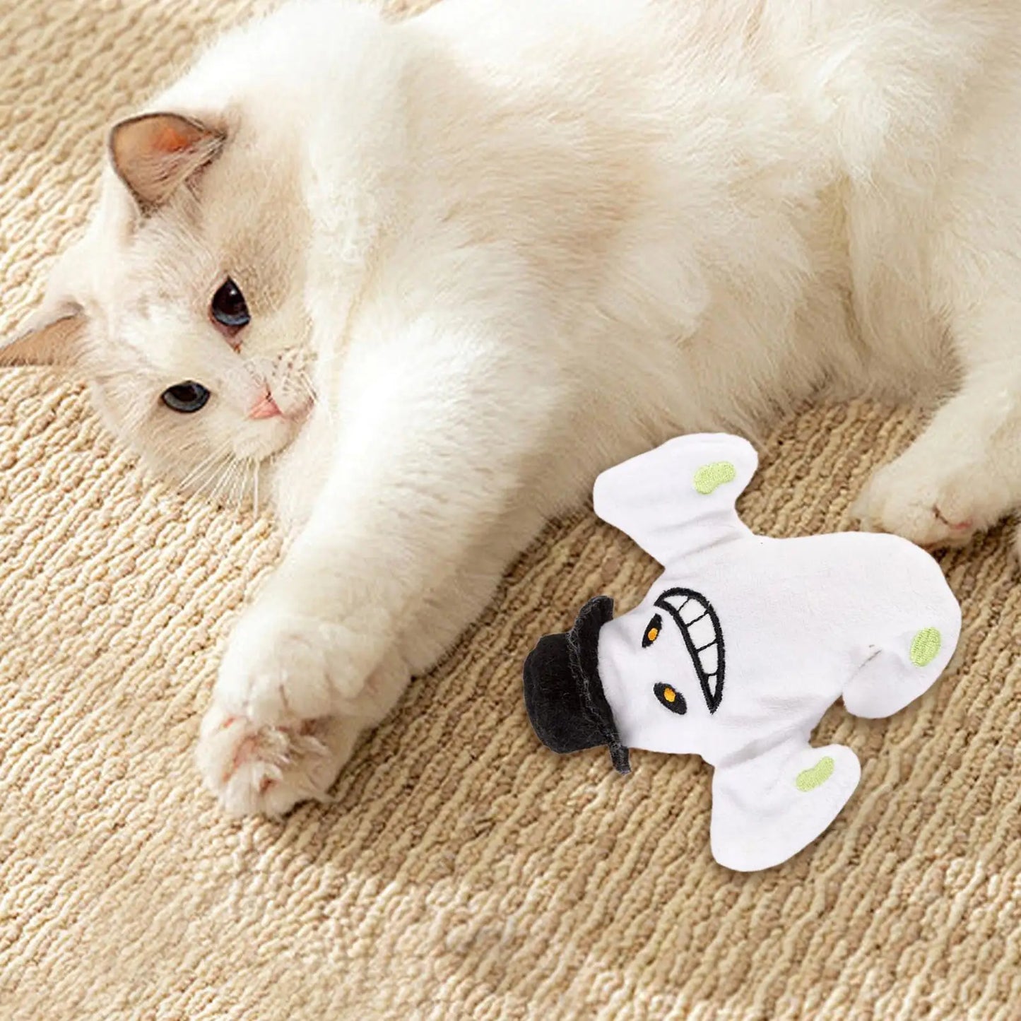 Touch-Activated Flapping Cat Pumpkin