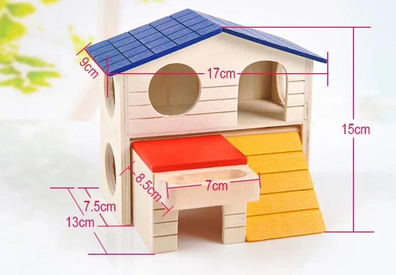 Layered Wooden House Hamster House Fun Little Pet Villa