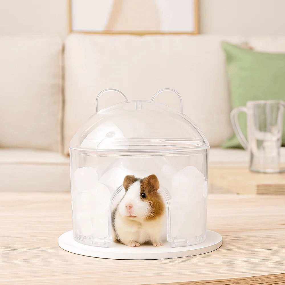 Transparent Hamster Cooling House Hollowed-out