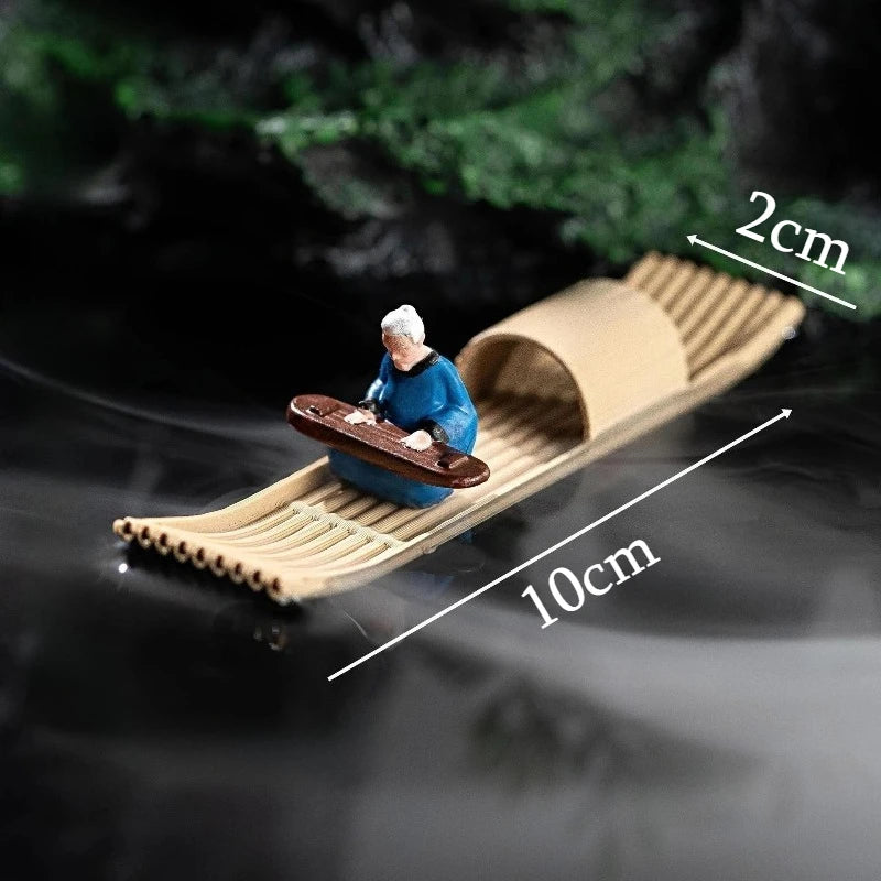 Handmade Wooden Boat Aquarium Decoration