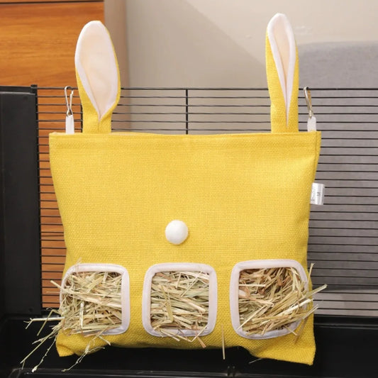 Rabbit Ear Hay Feeder Hanging Pouch Bunny feeding