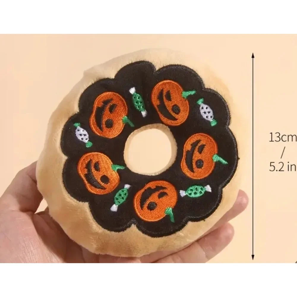 Pumpkin Donut Squeaky Toy 🎃🍩