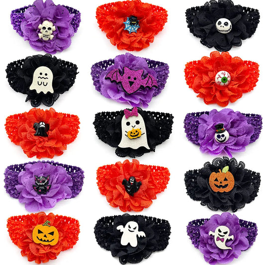 50pcs Halloween Dog Bow Tie Set