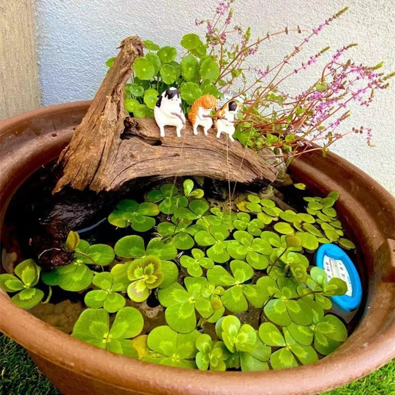Aquarium Decoration Mini Cat Statue Fish Tank