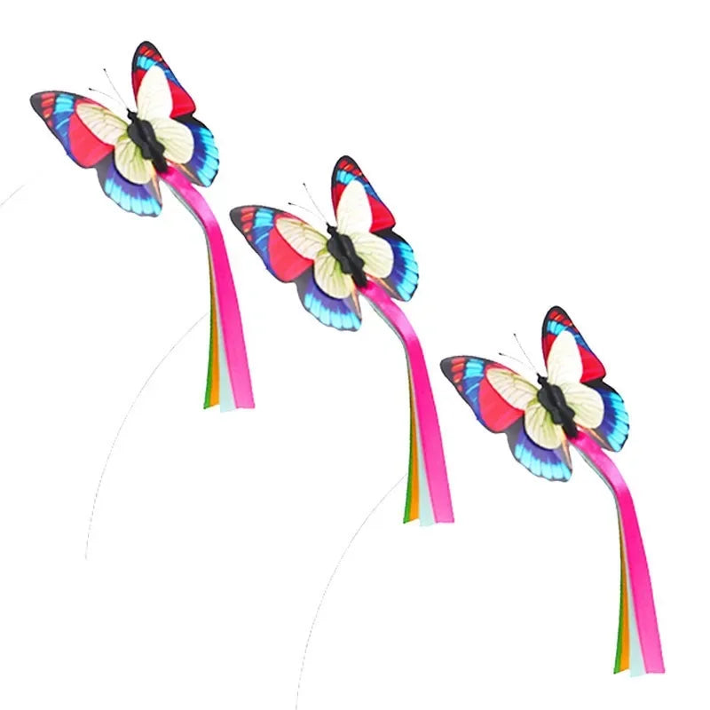 Cat Toys Electric Self-Hi Butterfly Turntable Toys Not Easily Poured Smart Teaser Cats Stick Replaceable Butterflies Supplies