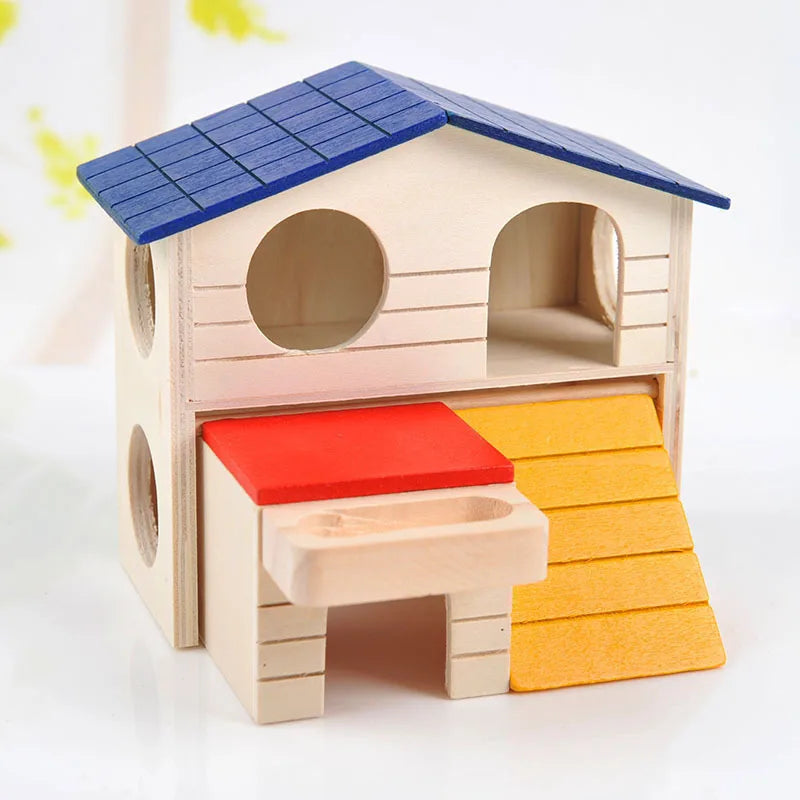 Layered Wooden House Hamster House Fun Little Pet Villa