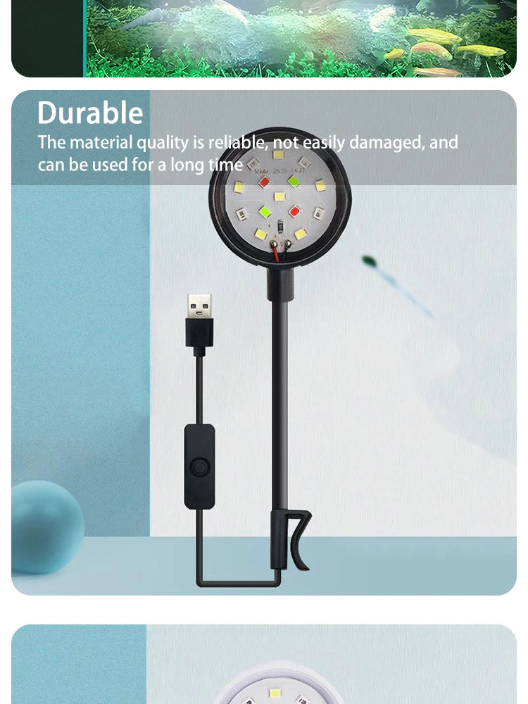 Aquarium Light With Adapter LED Clip On Fish Tank Light