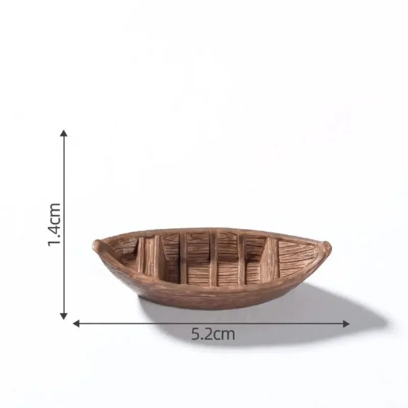 Handmade Wooden Boat Aquarium Decoration