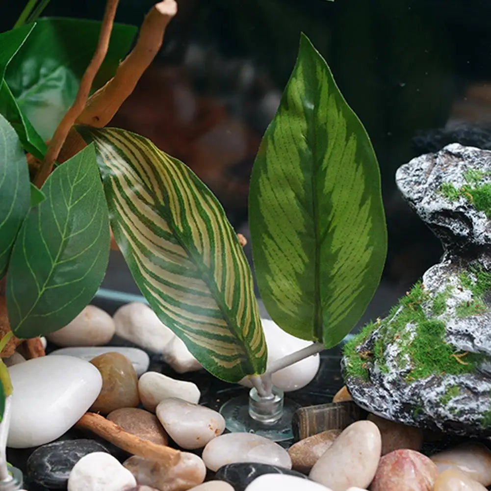 New Fish Tank Simulation Leaf Fighting Fish Resting Laying Eggs Ornamental
