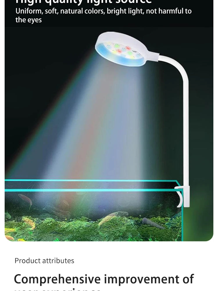 Aquarium Light With Adapter LED Clip On Fish Tank Light