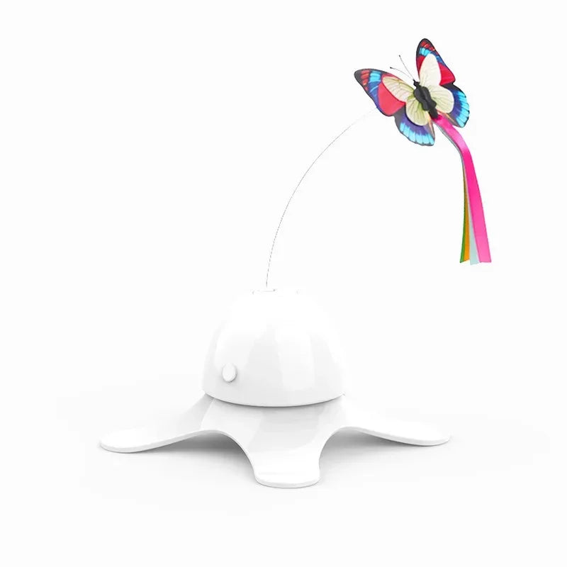 Cat Toys Electric Self-Hi Butterfly Turntable Toys Not Easily Poured Smart Teaser Cats Stick Replaceable Butterflies Supplies