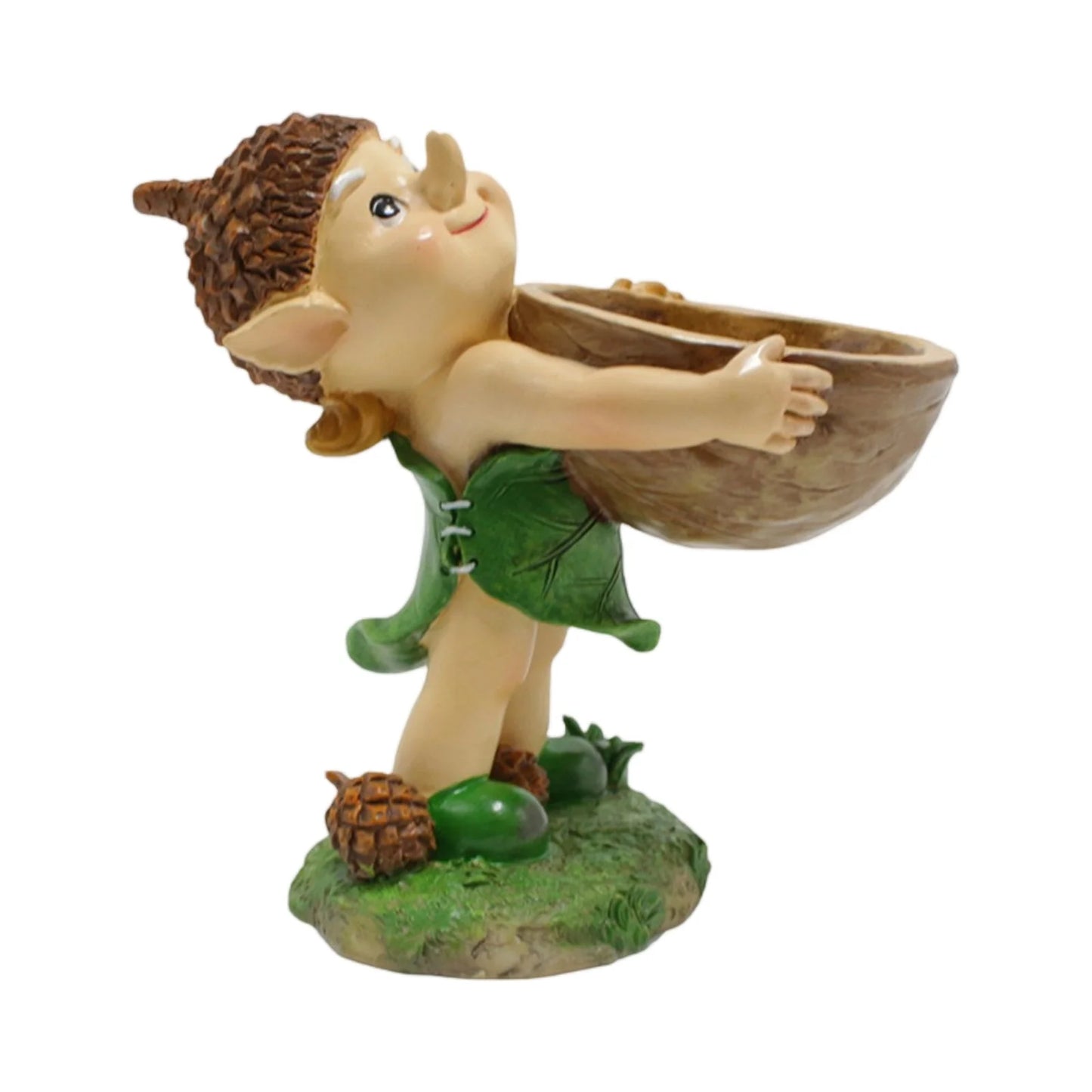 Hand Held Walnut Bird Bath Bowl Bird Feeder