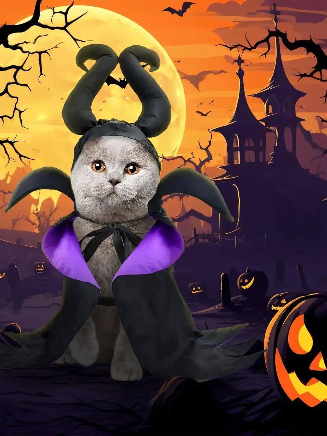Funny Pet Devil Horns Halloween Hat