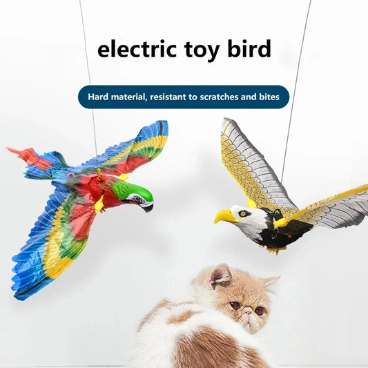 Automatic Interactive Cat Toy with Simulation Bird Design Funny Self-Hanging Door Scratch Rope Eagle Cat Stick for Entertainment