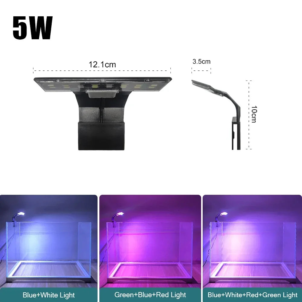 Aquatic Plant Lighting Waterproof Clip-on Lamp For Fish Tank Plants Grow Light