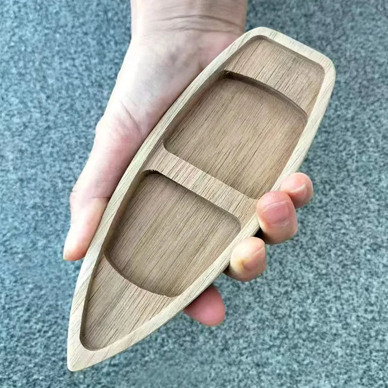 Handmade Wooden Boat Aquarium Decoration