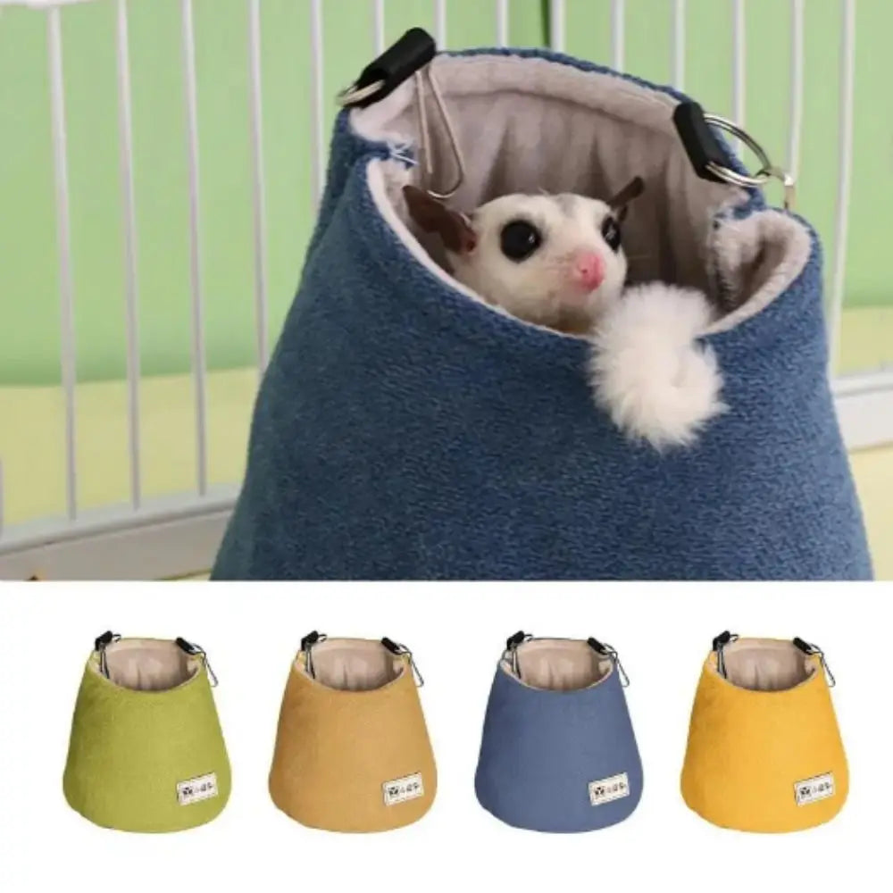 Opening Winter Sugar Glider Pouch Cloth/Plush Soft Squirrel Bed Cage with Hook Comfortable