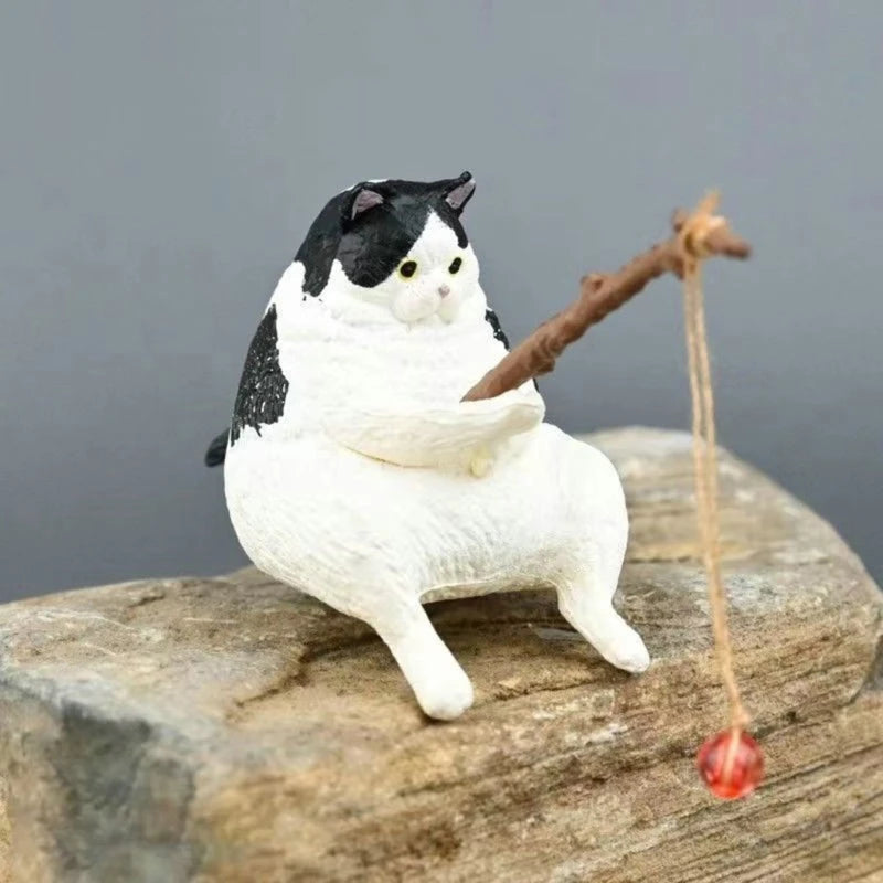 Aquarium Decoration Mini Cat Statue Fish Tank