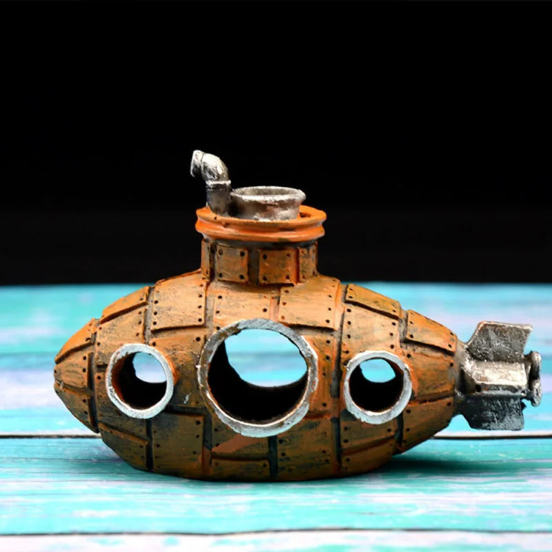 Resin Submarine Ornaments Fish Shrimp Shelter Cave