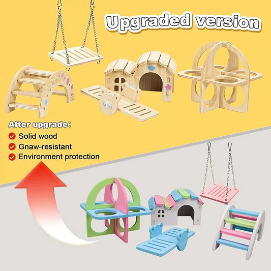 Hamsters House DIY Wooden Gerbil Hideout Bridge